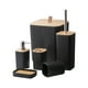 thumbnail image 2 of Set de accesorios de baño de 6 piezas | El juego de baño de plástico moderno incluye dispensador de jabón, soporte para cepillos de dientes, vaso, cubo de basura, cepillo de inodoro – blanco, gris, 2 of 6