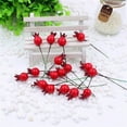 thumbnail image 5 of 20 PCS Berry Artificial Christmas Pomegranate Stems Picks Fake Red Fauxholly Fruit Bouquets Floral Branches Berries Stems Decor Simulation Berries RED, 5 of 8