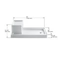 thumbnail image 4 of Kohler 1976-95 60 x 32 in. Tresham Alcove Shower Right Base Drain - Ice Gray, 4 of 7