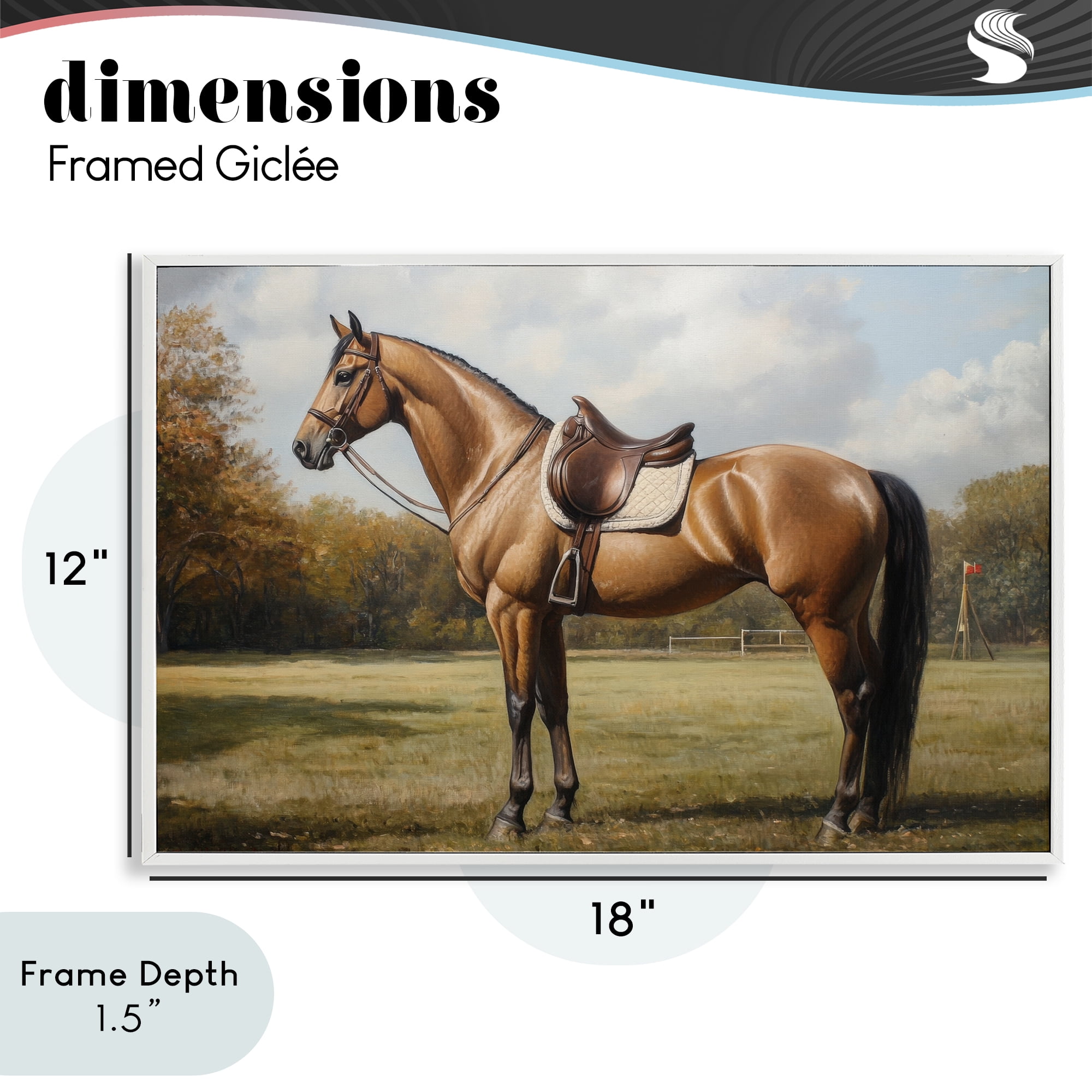 Stupell Industries Show Ready Horse with Saddle White Framed Giclee Art, design by Petal Prints Design