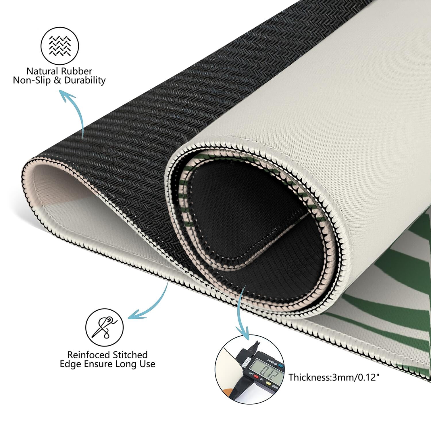 Decorative Boho Inspired Non-Slip Table Mat for Mahjong 31.5 Inch Square Rubber Surface Reduces Tile Noise for Card Games Board Games and Game Nights