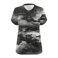 thumbnail image 4 of Womens Tops Oversized V-neck Short Sleeved Solid Summer Base Shirt Sports T-shirt Summer Blouses Black 5XL, 4 of 4