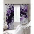 thumbnail image 3 of Purple Black Geometric Blackout Curtains, Light Blocking Print Window Curtains, Modern Abstract Crystals Artwork Thermal Insulated Window Drapes for Living Room Kitchen Cafe 2 Panels, 55"W x 39"L, 3 of 9