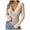 Beige, variant on yievot Women's Long Sleeve Knitted Tops Ribbed Deep V Neck Front Twist Solid Color Casual Shirts Blouse