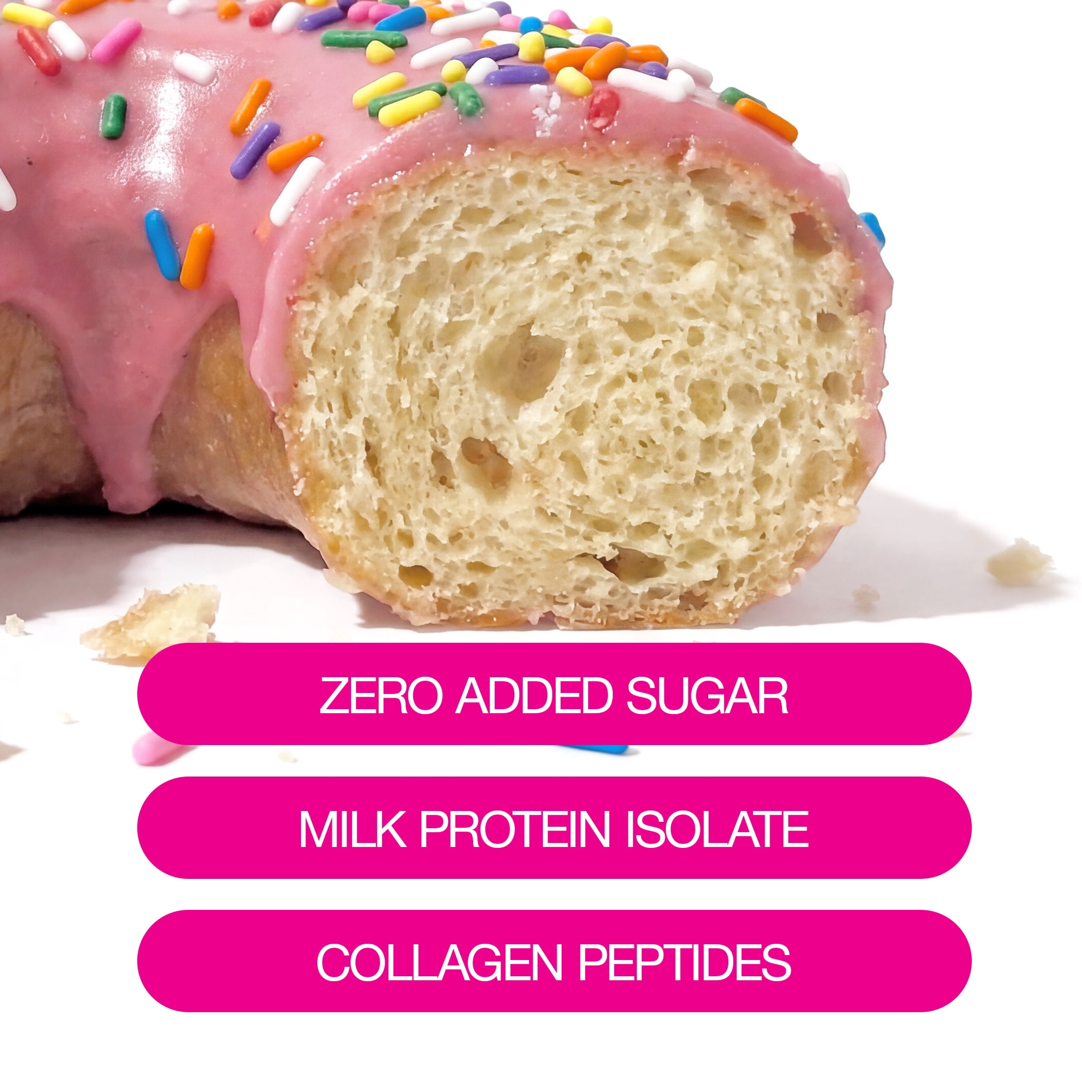 Legendary Foods Protein Donuts, Pink Sprinkle, 20g Protein, 4 Pack, Keto Friendly, Gluten Free