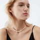 thumbnail image 5 of Collar de perlas de agua dulce Minnieouse Gargantilla ajustable de plata de ley 925 Color blanco 32cm, 5 of 6