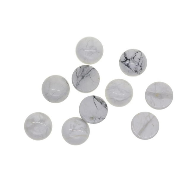 KLKCMS 10 Pcs Pierres Naturelles Multicolores Ornement 10mm Turquoise Blanc