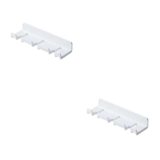 Ganchos colgantes autoadhesivos Inteprter soporte impermeable para de dientes estante de almacenamiento de cables colgador Blanco 2piezas