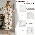 thumbnail image 6 of Tutolipy Rooster Floral Printed Women Nightgowns Plus Size Sleepwear V Neck Loungewear Long Sleeve Night Dress for Home, 2XL, 6 of 7