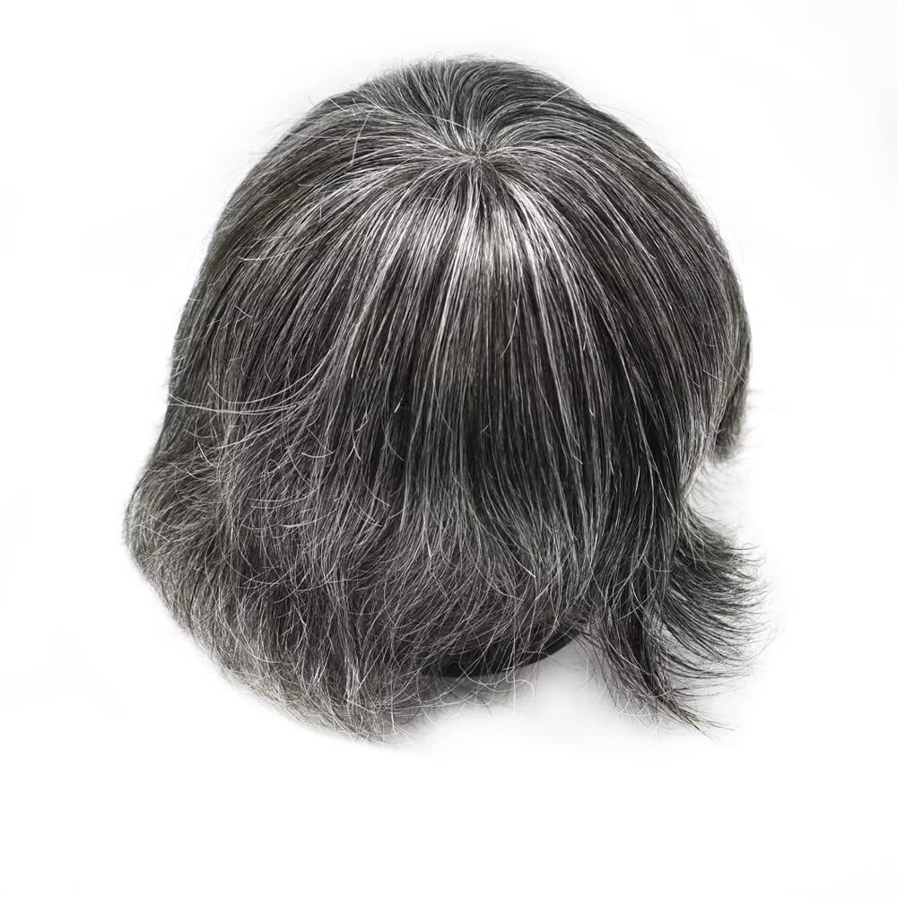 Mens Hairpiece LYRICAL HAIR Human Hair Replacement System Durable Thin Skin PU Injected Toupee Hair Wigs for Men