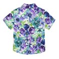 thumbnail image 2 of Dailycode Small Short Sleeve Button Down Shirts Elegant Floral and Green Leaves Casual Shirt 3-10 Years, 2 of 9