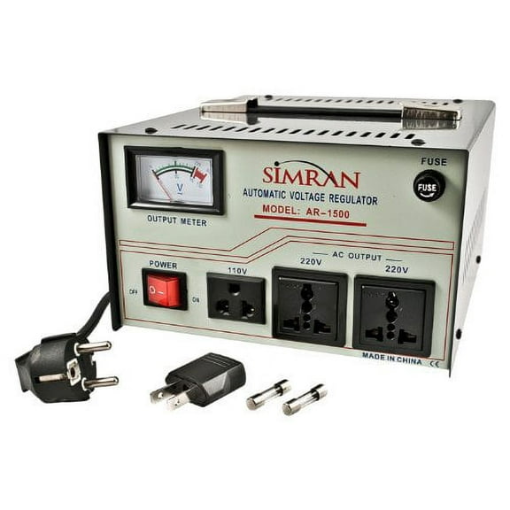 Simran AR-1500 Power Converter Regulator Stabilizer Voltage Transformer, 1500 WATT, Ivory