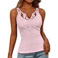 thumbnail image 6 of QASIEATN Top for Women Blouse Casual V Neck No Sleeve Shirts Summer Outfits Vacation Clothes, 6 of 8