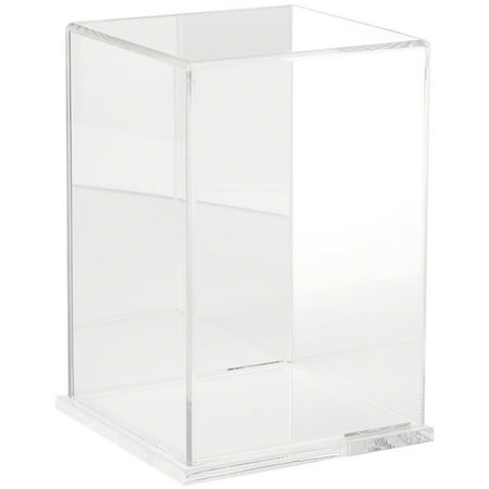 Plymor Clear Acrylic Display Case with Clear Base (Mirror Back), 6" W x 6" D x 9" H