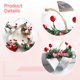 thumbnail image 3 of 8 adornos de campanas navideñas, cascabeles dobles con lazo de cuadros escoceses y bayas de acebo, adornos de metal para árboles de Navidad de 1,5 x 2,8 x 5,5 pulgadas para decoración de puertas de fi, 3 of 5