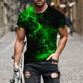 thumbnail image 4 of WREESH Men's Fashionable Workout T-Shirts Round Neck Short Sleeve Print Summer Tops Green, 4 of 5
