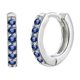 thumbnail image 1 of Nvzi Conjunto multicolor Nvziround con pendientes de circonitas, accesorios de pendientes de moda, pendientes circulares plateados (azul), 1 of 4