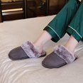 thumbnail image 3 of ZHAOCHENG Zapatillas de casa para mujer esponjosas y cómodas de piel sintética de ante, transpirables, espuma viscoelástica, zapatos de casa cálidos, suela de goma antideslizante, 3 of 3
