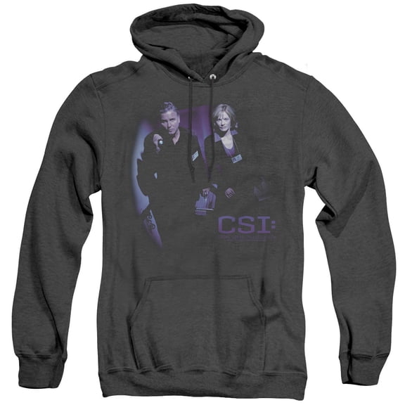 Csi At The Scene Adult Heather Hoodie Sweatshirt Black