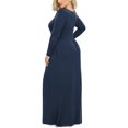thumbnail image 2 of Cuteduck Women's Plus Size Casual Long Sleeve Dress V neck Loose Maxi Dress with Pockets 2XL-5XL, 2 of 4