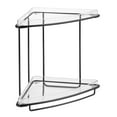 thumbnail image 3 of mDesign Steel/Plastic 2-Tier Bathroom Organizer Corner Shelf - Clear/Matte Black, 3 of 4