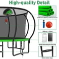 thumbnail image 4 of LHX Trampoline 16FT 14FT 12FT Outdoor Trampolines for Kids and Adults with Enclosure Net, Basketball Hoop 1200LBS Loading Backyard Pumpkin Trampoline with Lights, Sprinkler, Stakes, Socks, Heavy Duty, 4 of 9