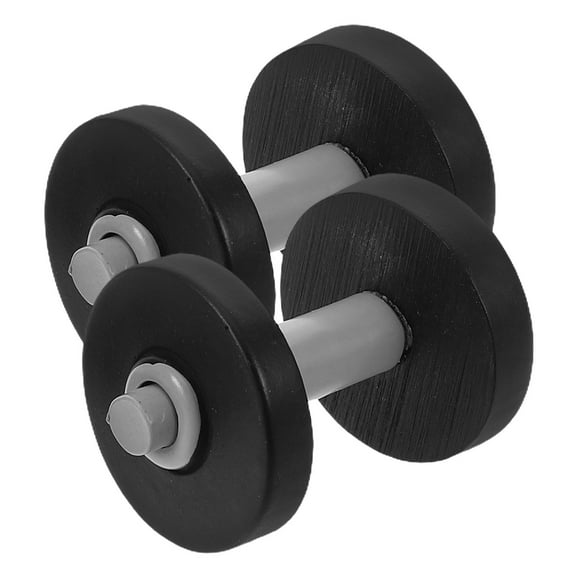 Niceauty 2pcs Dumbbell Ornament for Collectors in Dollhouse Decorations Black Plastic
