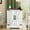 White, variant on Farmhouse End Table with Charging Station, Rustic Wood Nightstand with Adjustable Shelf, 19.6"W Versatile Walnut Sofa Side Table with Barn Doors & Retro Hinges, White