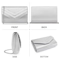 thumbnail image 2 of Bolso de noche Dasein para mujer, formal, fiesta, boda, plateado, 2 of 5