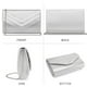thumbnail image 2 of Bolso de noche Dasein para mujer, formal, fiesta, boda, plateado, 2 of 5