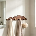 thumbnail image 6 of Cevemin Wooden Wall Mounted Coat Hook Rack No Punching Anti-Rust 6 Hooks Hanger for Entryway Bathroom Bedroom Kitchen Towel Hat Bag Organizer, 6 of 6