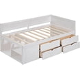 thumbnail image 5 of Twin Size Wood Daybed with 4 Storage Drawers and Storage Shelf, Solid Wood Bed Frame for Bedroom, No Box Spring Needed, 5 of 10