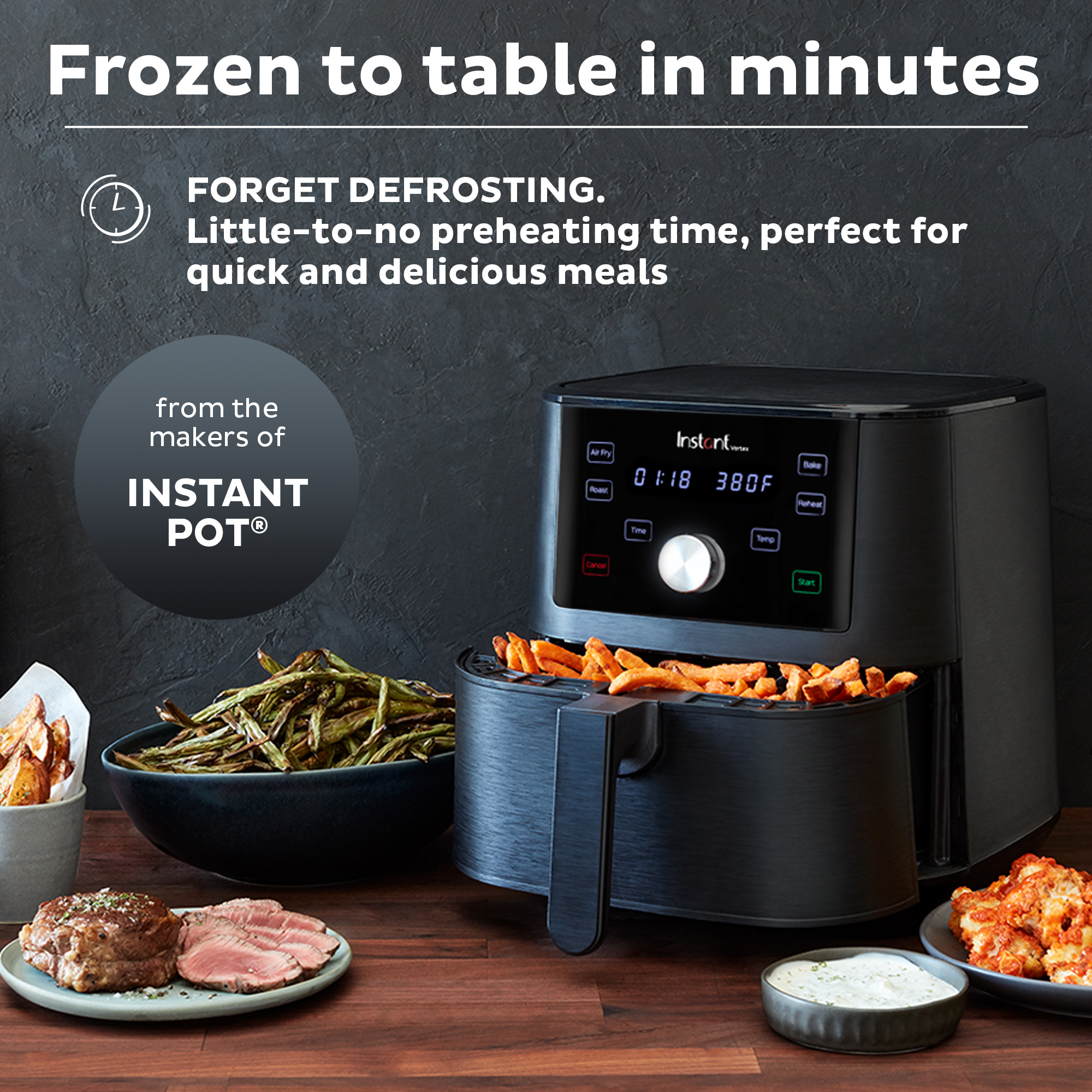 Instant Vortex 6-Quart Air Fryer Oven with Single Basket, 4-in-1 Function, Black - image 3 of 7