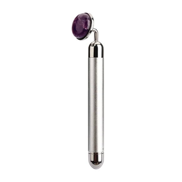 Rodillo facial eléctrico, masajeador facial de jade, disco, instrumento de belleza eléctrico, herramienta para el cuidado de la piel, regalo, morado y plateado.