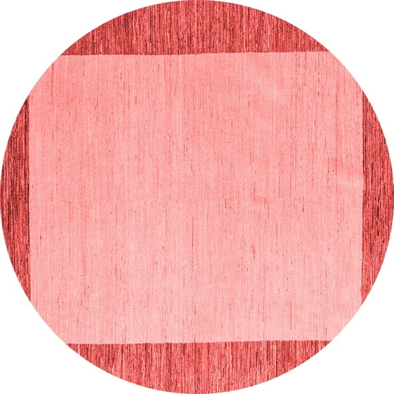 Ahgly Company Indoor Round Solid Red Modern Area Rugs, 8' Round