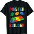 thumbnail image 1 of Brick Builder Funny Blocks Building Master Builder Toys Kids T-Shirt - Black - M, 1 of 4
