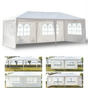 Tenozek 10'x20' White Party Tent, Outdoor Canopy Tent Camping Gazebo with 4 Removable Sidewalls for Party Wedding Events BBQ