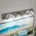 thumbnail image 6 of TICOZE 35.4" Modern Chrome LED Vanity Light - 5-Light Bathroom Mirror Fixture, 18W Dimmable Lighting, Touch Control & Water-Resistant Design, 6 of 8