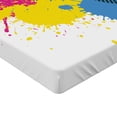 thumbnail image 2 of Ambesonne Vintage Fitted Sheet, Grunge Ink Splatter, Twin Size, Yellow Pink, 2 of 3