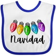 thumbnail image 3 of Inktastic Feliz Navidad Rainbow Holiday Lights Boys or Girls Baby Bib, 3 of 4