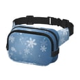 thumbnail image 2 of Fotbe Snowflakes1 Cangurera Cuadrada con Estampado de Doble Capa, Bolsa de Cintura Ajustable Mini para Hombres y Mujeres, 2 of 9
