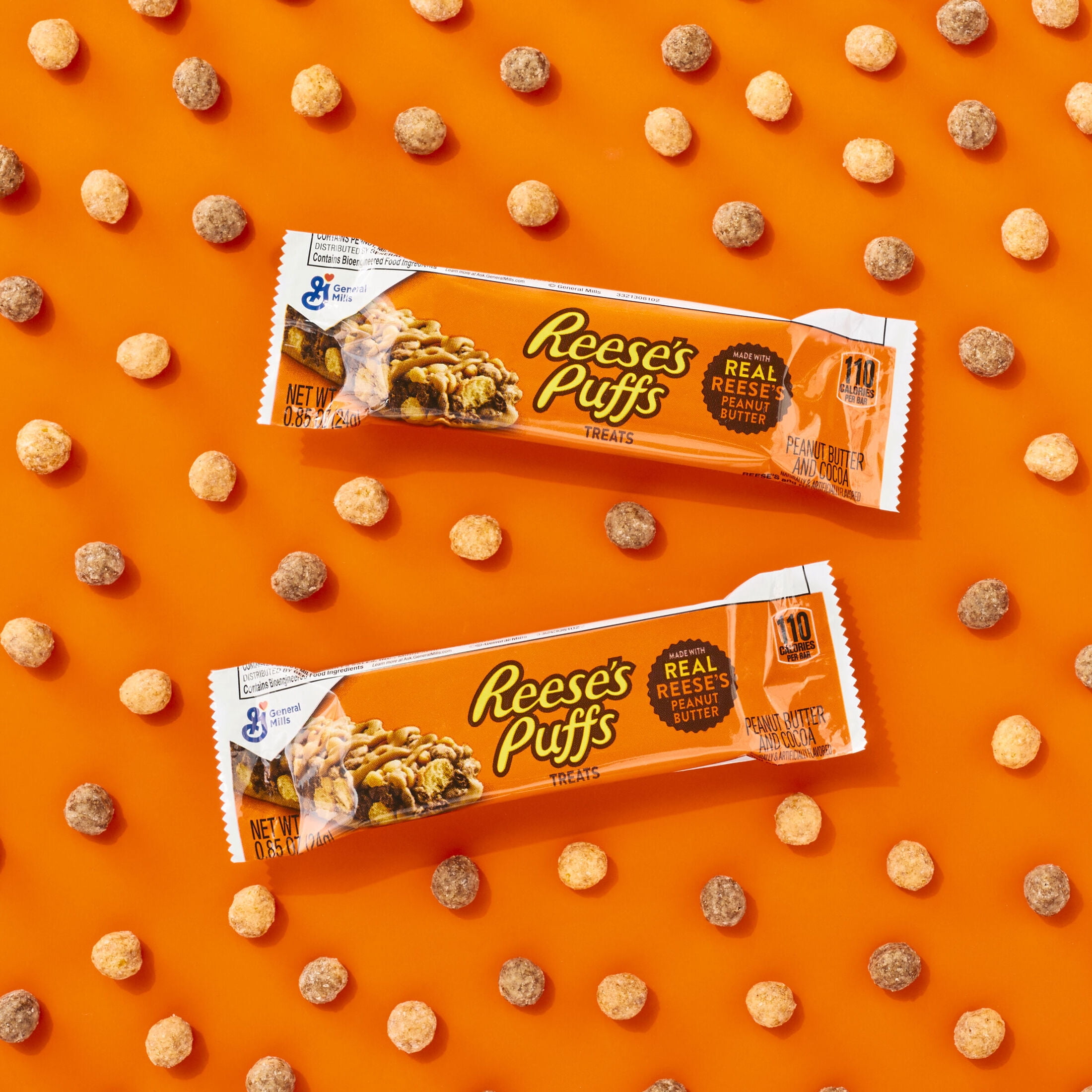 Reese's Puffs Breakfast Cereal Treat Bars, Peanut Butter & Cocoa, 16 Ct pack of 2