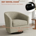 thumbnail image 4 of Swivel Accent Chair for Living Room Barrel Club Chair, Modern Upholstered Barrel Swivel Arm Chair-Light Brown, 4 of 6