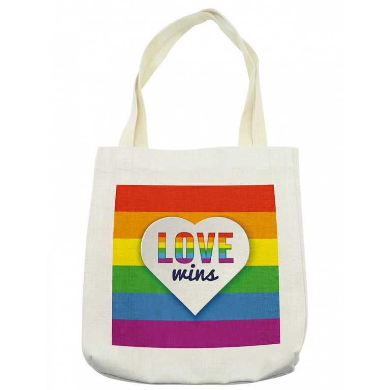 Rainbow Heart Pride Tote Bag