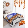 thumbnail image 4 of Fall Flannel Blanket for Bed,Travel and Camping, Car Squirrel Blue Pumpkin Mushroom Leaves Super Soft Cozy Blanket for All Seasons 50"x60", 4 of 6