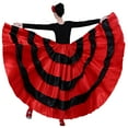 thumbnail image 3 of Adult Dance Gypsy Flamenco Ballroom Skirt Long Flamenco Paso Doble Spanish Skirt, 3 of 5