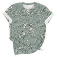 thumbnail image 5 of Ruimatai Womens Floral Graphic T-Shirts Plus Size Vintage Plant Flowers Print Shirt Casual Boho Crew Neck Short Sleeve Tee Tops, 5 of 5