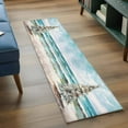 thumbnail image 4 of Coastal Christmas Tree Runner Rug 2x6 FT, Non Slip Hallway Carpet, Modern Oil Painting Beach Xmas Tree Washable Floor Carpet Throw Runner Carpet Long Rug for Entryway Kitchen Bedside Sliding Door, 4 of 9