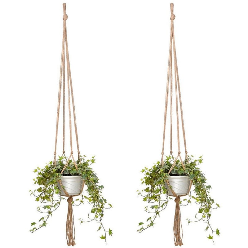 Panier à Suspendre En Macramé Pour Plantes - Panier En Filet De Chanvre - 132 Cm - Pour Pot De 25,4 Cm - Pot Et Plantes Non Inclus (beige