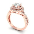 thumbnail image 2 of Clara Pucci 14K Rose Gold 1.31ct Moissanite Solitaire with Accents Ring, 2 of 8